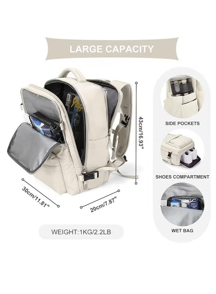 Travel Backpack, Expandable Waterproof Laptop Bag with Independent Shoe Compartment, Hiking Backpack, Waterproof Outdoor Sport Rucksack, School Bag, Multifuctional Luggage Bag, with USB Charge Port,  Casual Daypack on Airplane for Weekender, Work, Business or Any Outdoor Activities - Image 2